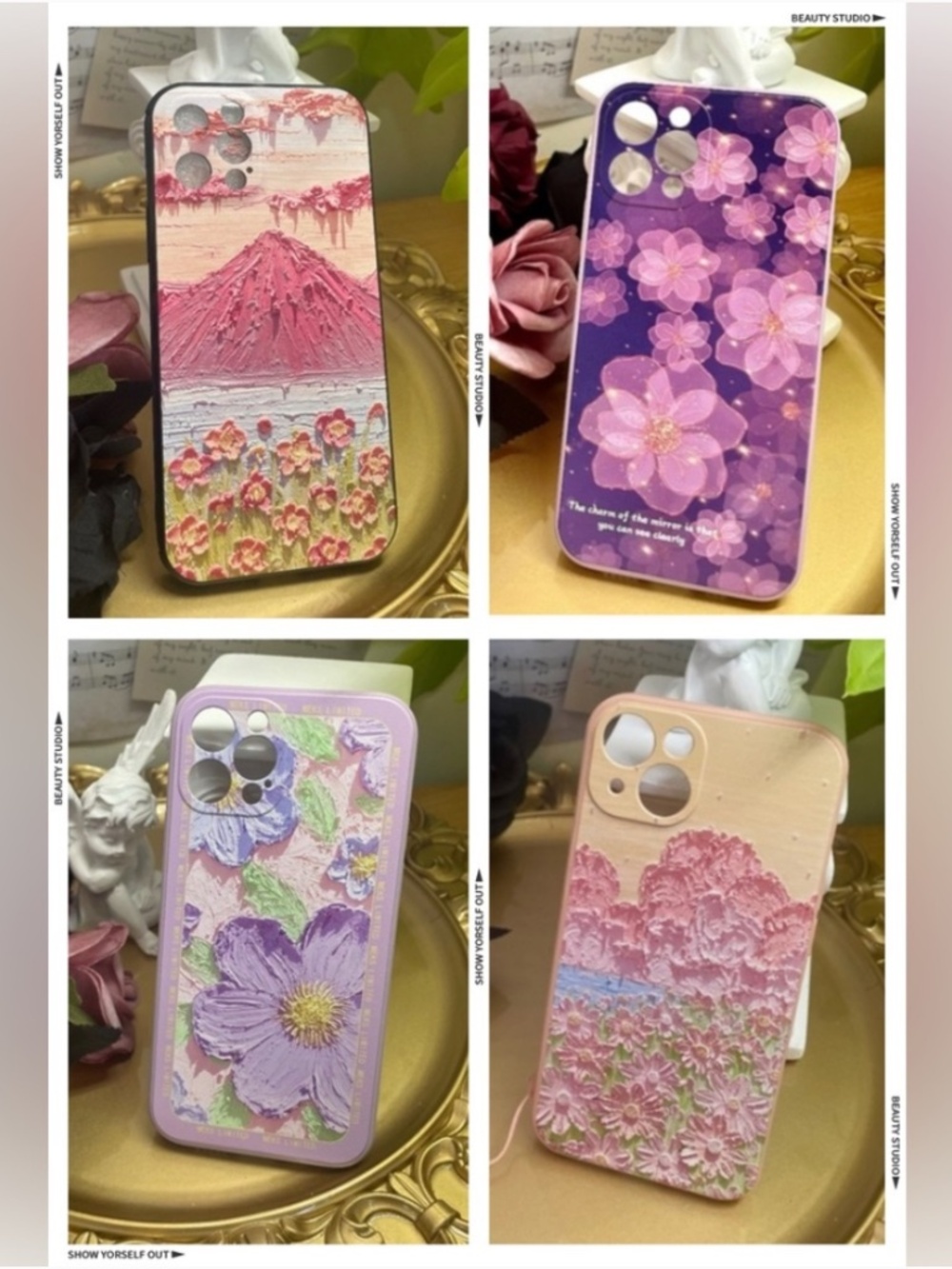 4 items.iPhone 12/12pro/12promax/13/13PRO/13PROMAX flowers case